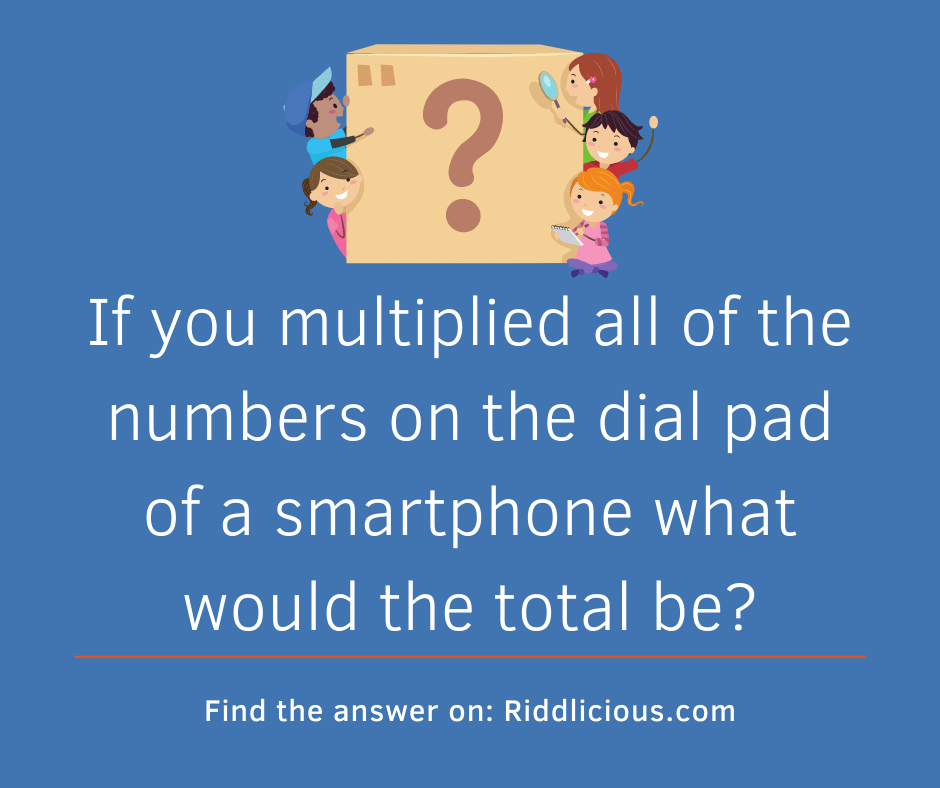Riddle: If you multiplied all of the numbers on the dial pad of a smartphone what would the total be?