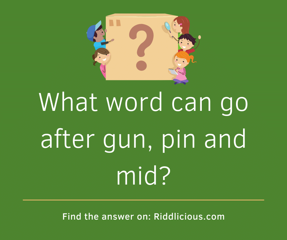 Riddle: What word can go after gun, pin and mid?