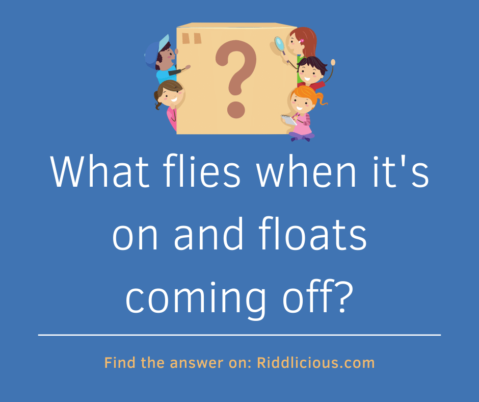 Riddle: What flies when it's on and floats coming off?