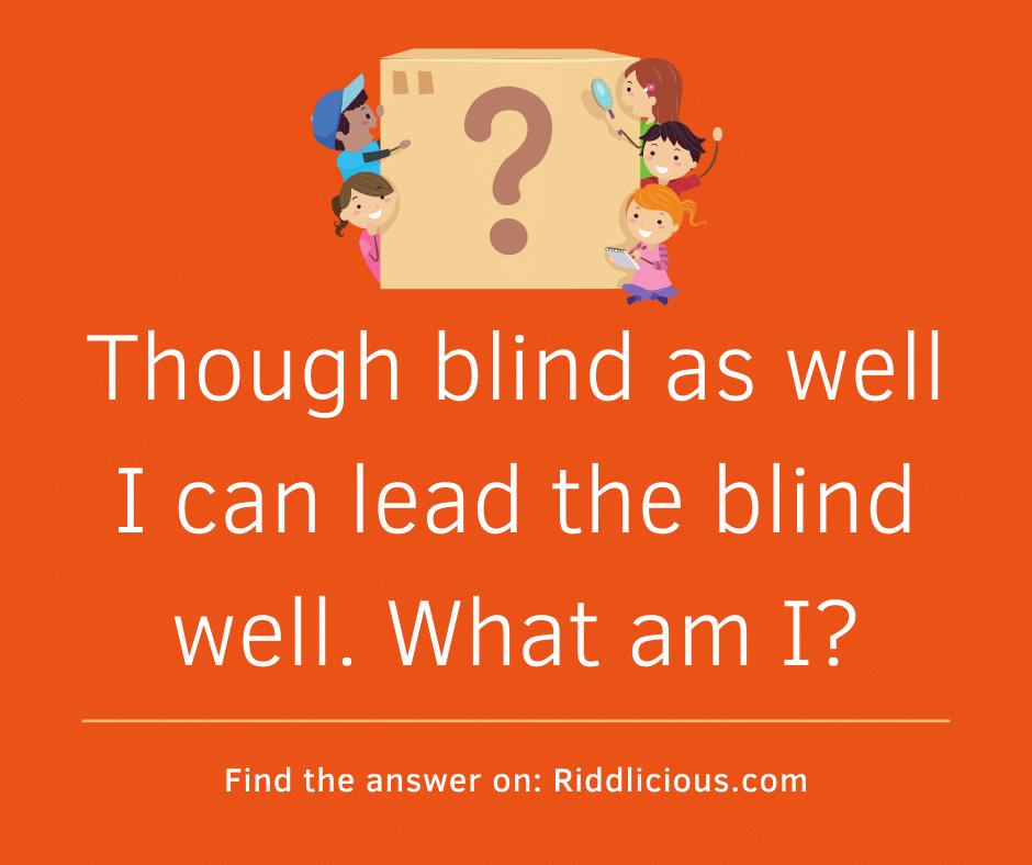 Riddle: Though blind as well I can lead the blind well. What am I?
