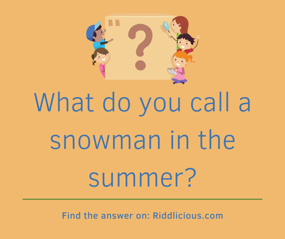 Riddle: What do you call a snowman in the summer?