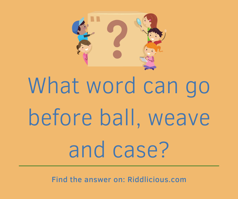 Riddle: What word can go before ball, weave and case?