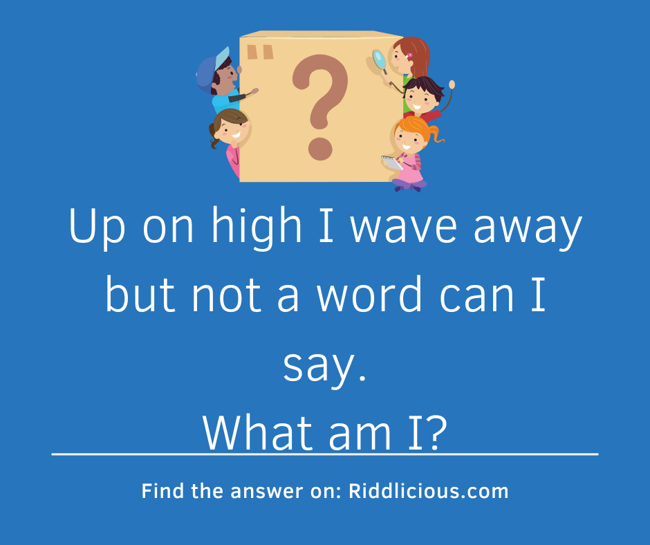 Riddle: Up on high I wave away but not a word can I say. What am I?