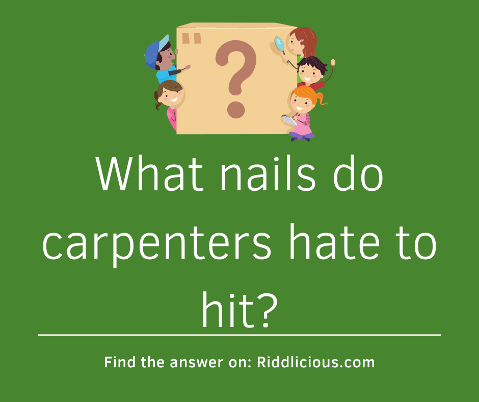 Riddle: What nails do carpenters hate to hit?