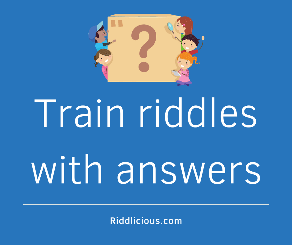 Header image for a page of fun train riddles with answers.