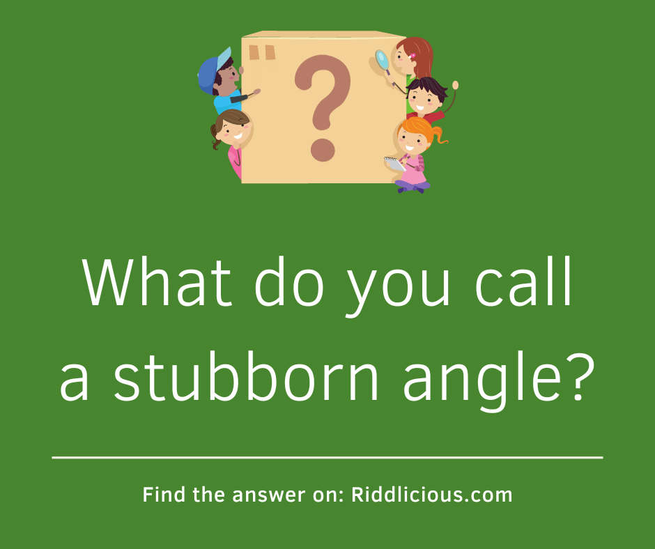 Riddle: What do you call a stubborn angle?
