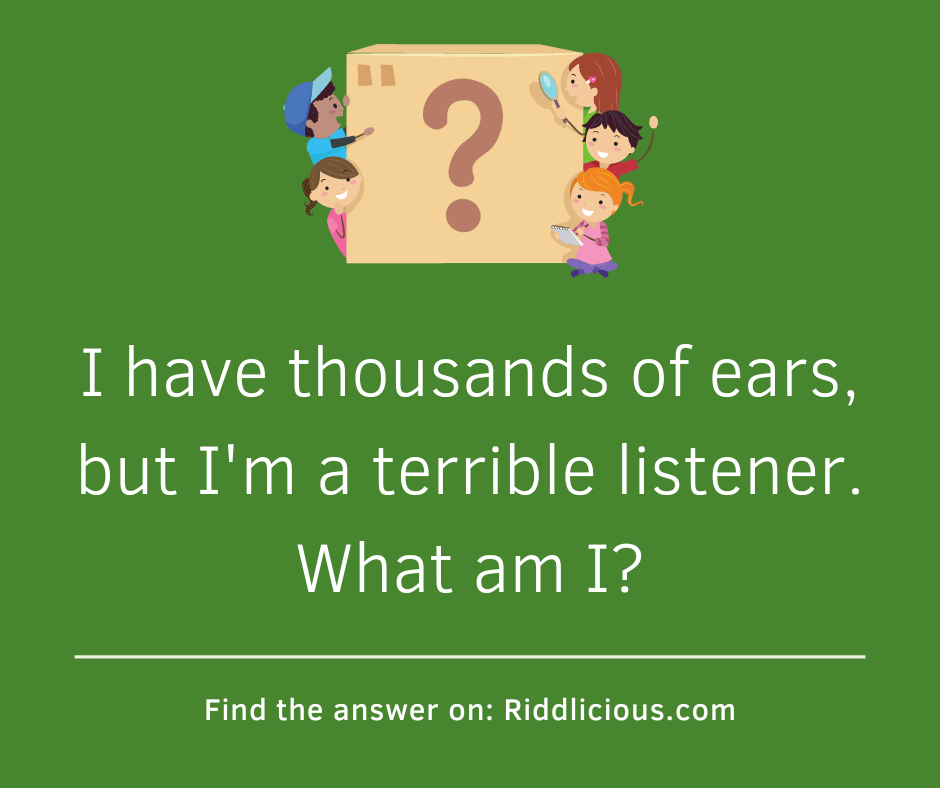 Riddle: I have thousands of ears, but I'm a terrible listener. What am I?