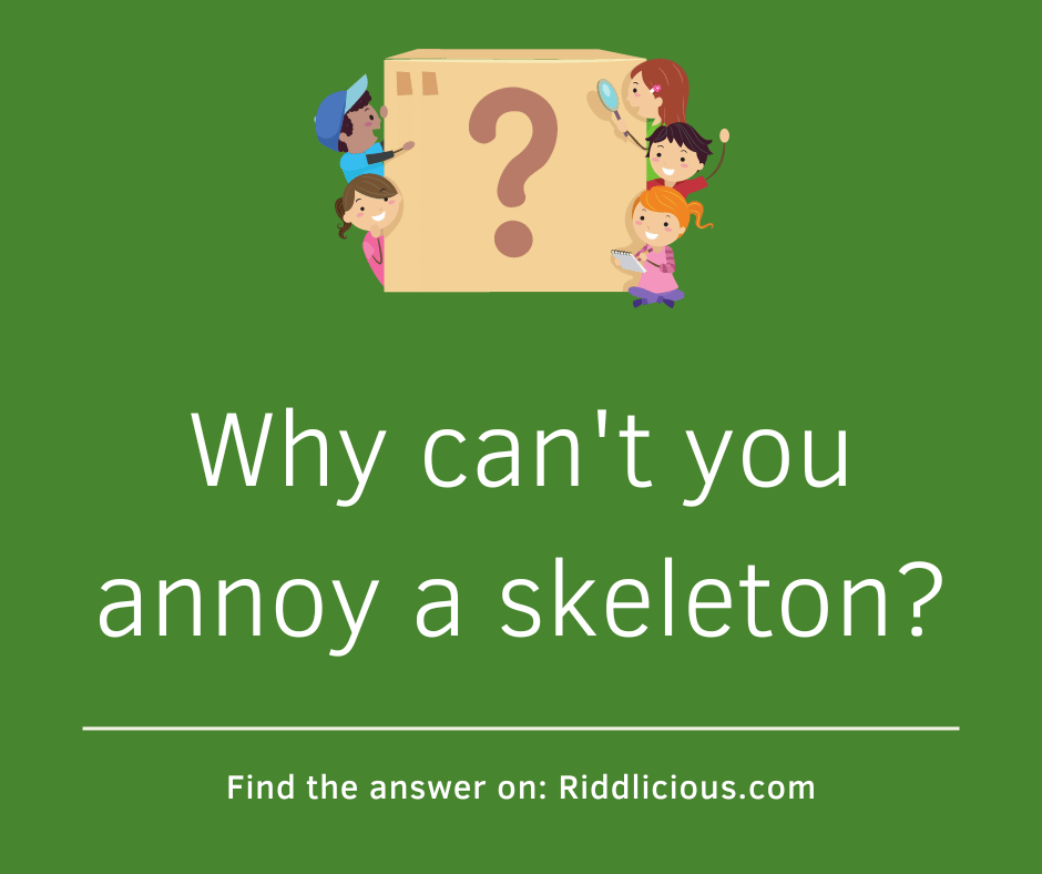 Riddle: Why can't you annoy a skeleton?