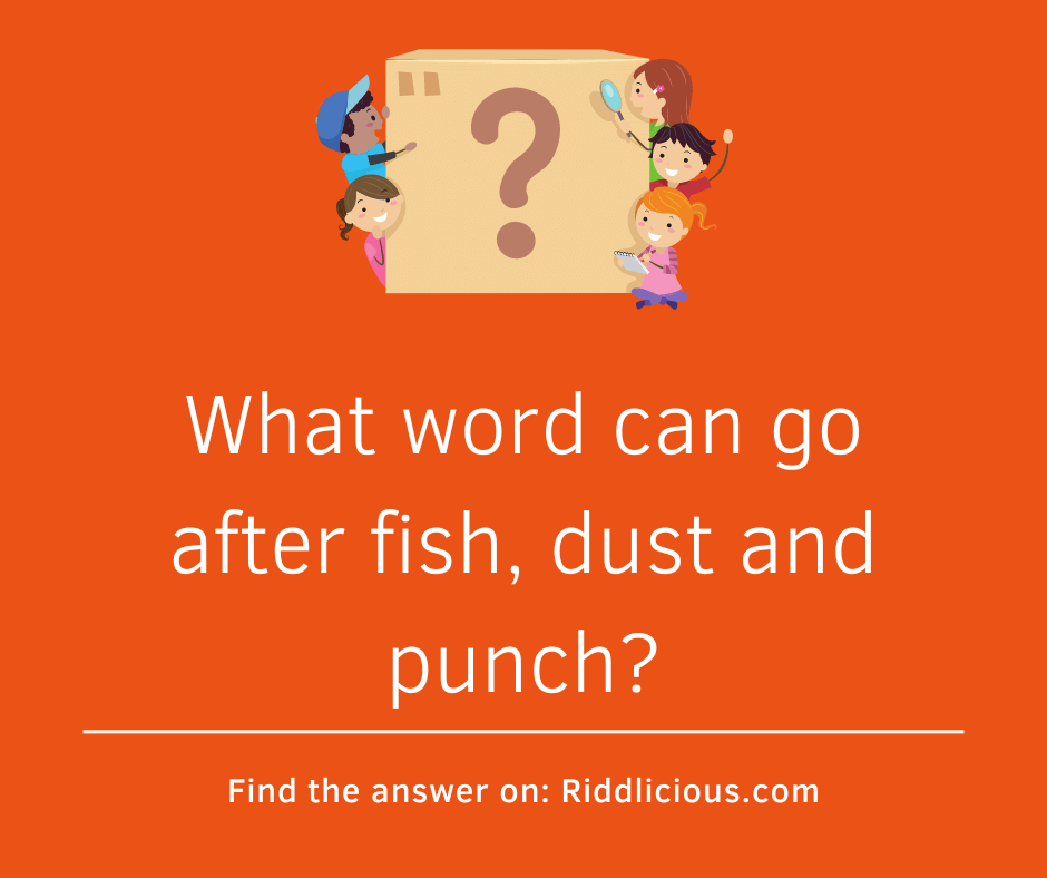 Riddle: What word can go after fish, dust and punch?