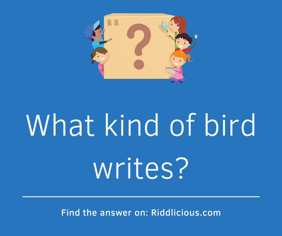 Riddle: What kind of bird writes?