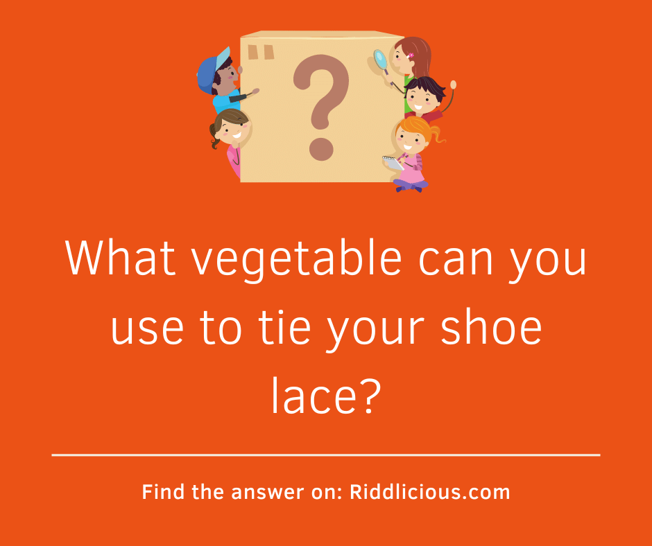 Riddle: What vegetable can you use to tie your shoe lace?
