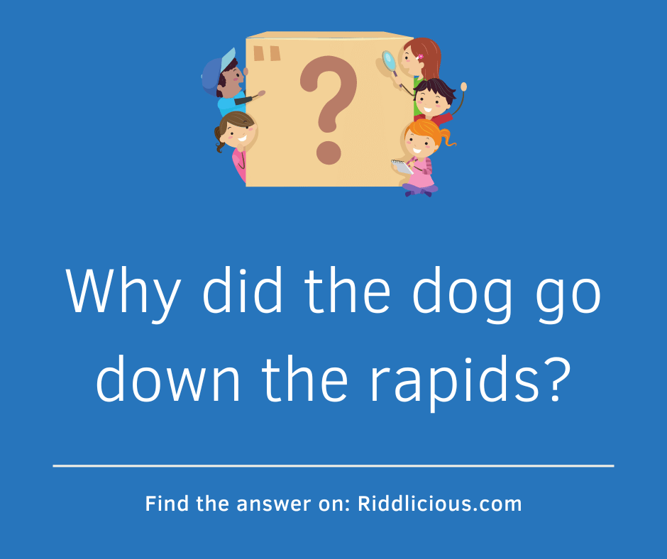 Riddle: Why did the dog go down the rapids?