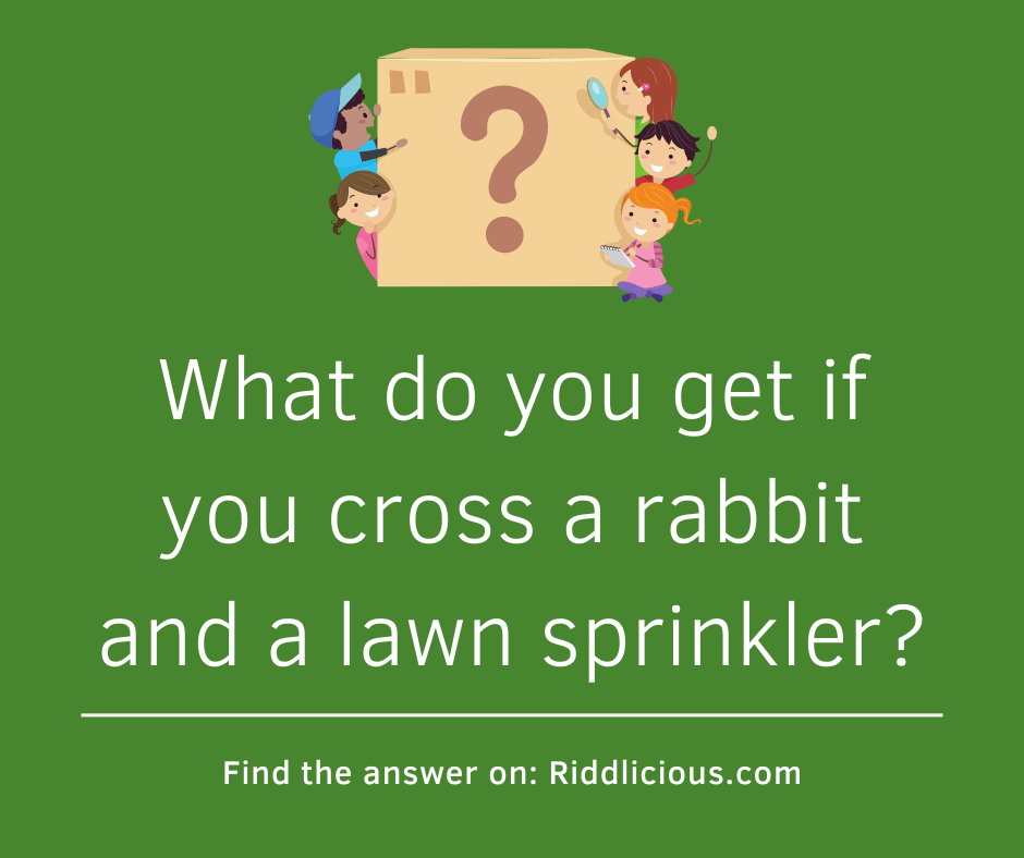 Riddle: What do you get if you cross a rabbit and a lawn sprinkler?