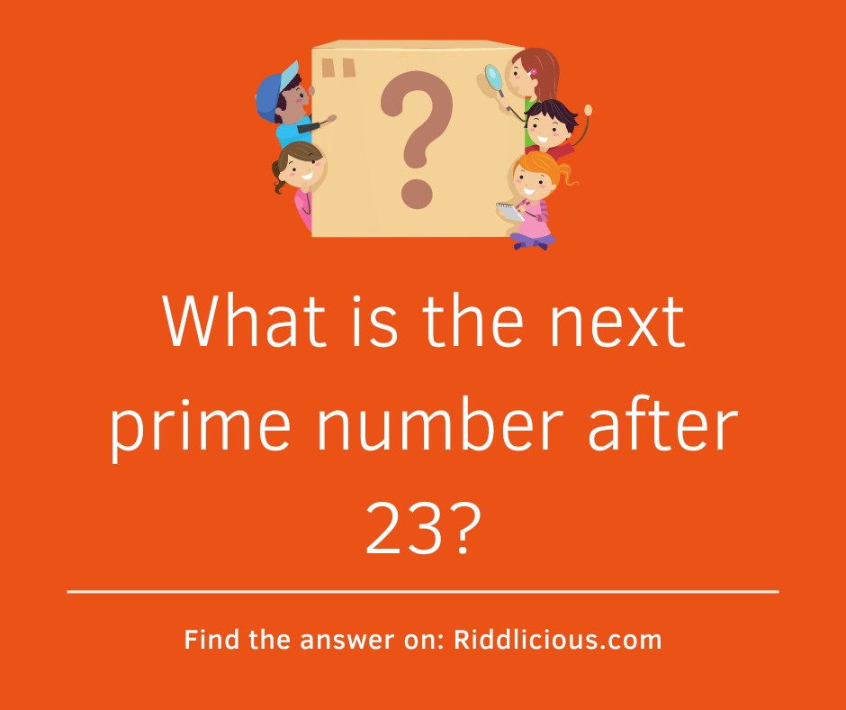 Riddle: What is the next prime number after 23?