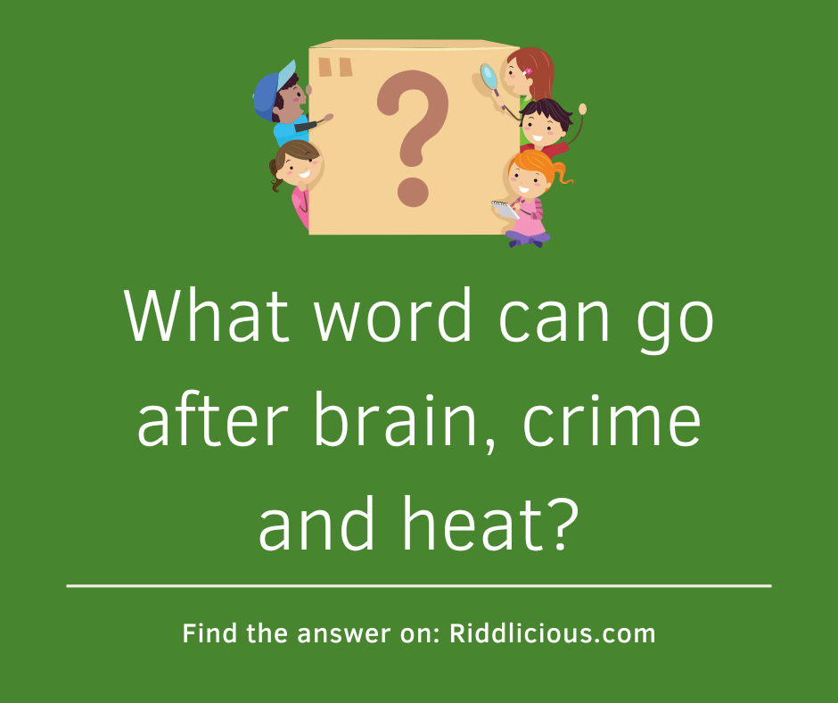 Riddle: What word can go after brain, crime and heat?